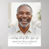 Poster Celebrating the Life Photo Modern Script Memorial (Devant)