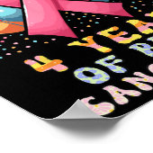 Poster Célébration De 4 Ans D'Être Sans Cancer Ca Du Sein (Coin)