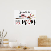 Poster Célébration de "Bonne fête des mères" avec coeur (Cuisine)