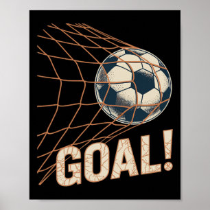 Poster Célébration de but de football vintage Byll dans l