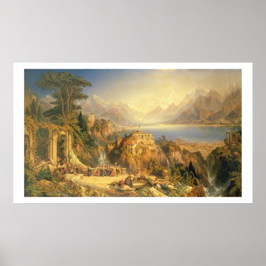 Poster Célébration de la récolte de raisins, Lac d'Orta,  (Devant)