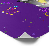 Poster Célébration De La Retraite Étincelante Vin Violet (Coin)