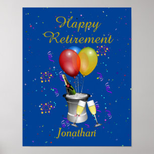 Poster Célébration de la retraite Sparkling Vin bleu