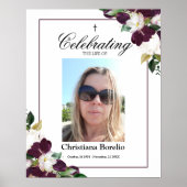 Poster Célébration de la vie 16x20 Floral Woman Funeral P (Devant)