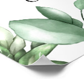 Poster Célébration de la vie 24x36 feuilles verts funérai (Coin)