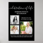 Poster Célébration de la vie 3 Photos et Mémorial Verse (Devant)