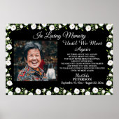 Poster Célébration de la vie avec des fleurs blanches (Devant)