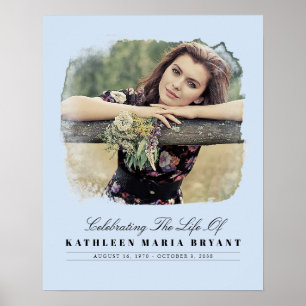 Poster Célébration de la vie avec la photo Cérémonie funé