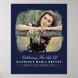 Poster Célébration de la vie avec la photo Cérémonie funé