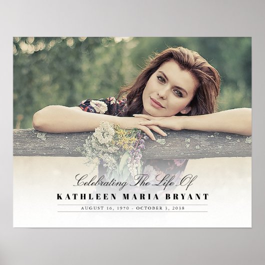 Poster Célébration de la vie avec photo de funérailles ho (Devant)