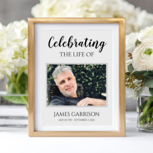 Poster Célébration de la vie avec photo funéraire