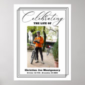 Poster Célébration de la vie Black Photo Funeral (Devant)