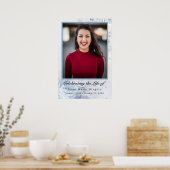 Poster Célébration de la vie Bleu Photo Floral élégant (Cuisine)