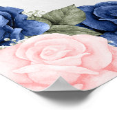 Poster Célébration de la vie Bleu Rose Photo Panneau de b (Coin)