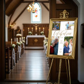 Poster Célébration de la vie Croix Photo Collage Funérail