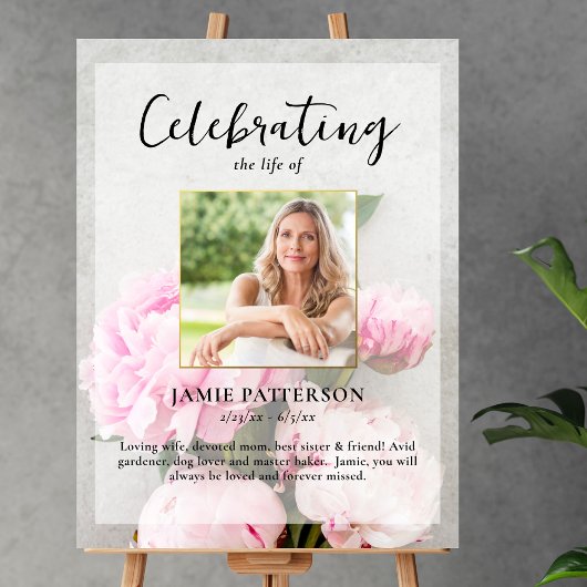 Poster Célébration de la vie de fleurs de paonée, Photo d