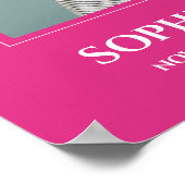 Poster Célébration de la vie en blanc rose avec funéraill (Coin)