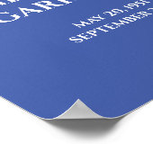 Poster Célébration de la vie en blanc sur bleu Photo mémo (Coin)