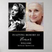 Poster Célébration de la vie en mémoire avec 2 photos d'a (Devant)