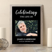 Poster Célébration de la vie en noir et blanc avec photo