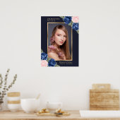 Poster Célébration de la vie en or bleu Panneau de funéra (Cuisine)