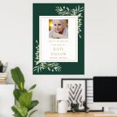 Poster Célébration de la vie en photo de verdure émeraude (Bureau à domicile)