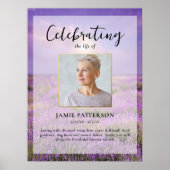 Poster Célébration de la vie Fleur de Lavande Photo Funér (Devant)