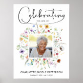 Poster Célébration de la vie Fleur sauvage moderne funéra (Devant)