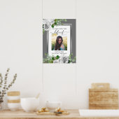 Poster Célébration de la vie florale blanche (Cuisine)