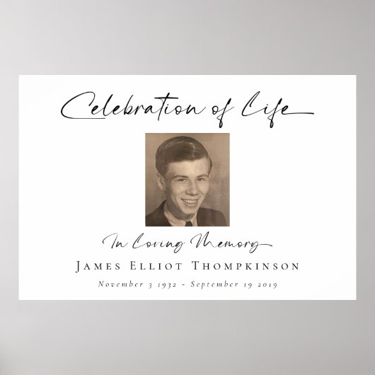 Poster Célébration de la vie Funérailles avec un script p (Devant)