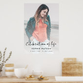 Poster Célébration de la vie Funérailles Mémorial Photo M (Cuisine)