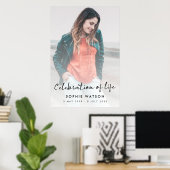 Poster Célébration de la vie funéraire Mémorial moderne P (Bureau à domicile)