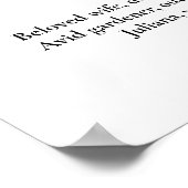 Poster Célébration de la vie Grande photo Bienvenue funér (Coin)