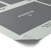 Poster Célébration de la vie Mémorial 4 Page photo Vert (Coin)