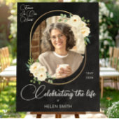 Poster Célébration de la vie, Mémorial Fleurs Élégantes P