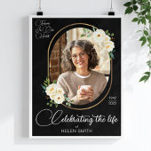 Poster Célébration de la vie, Mémorial Fleurs Élégantes P