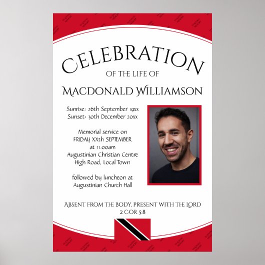 Poster CÉLÉBRATION DE LA VIE Mémorial TRINIDAD Invitation (Devant)