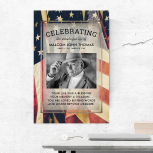 Poster Célébration de la vie Patriote Photo Mémorial
