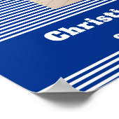 Poster Célébration de la vie Photo Blue Stripes Funeral (Coin)
