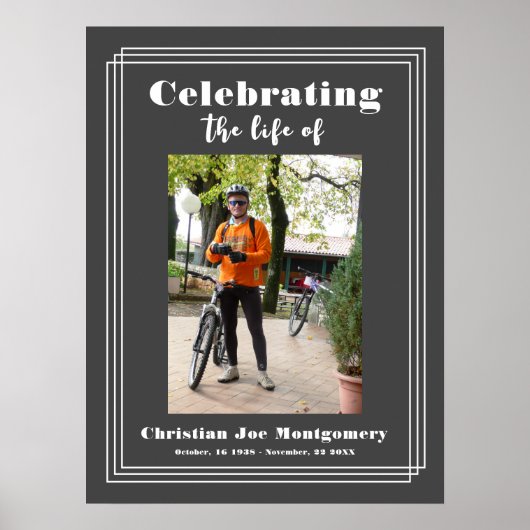 Poster Célébration de la vie Photo d'enterrement (Devant)