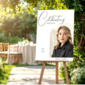 Poster Célébration de la vie, Photo florale Élégante Blan