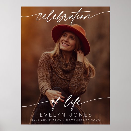 Poster Célébration de la vie Script Funérailles Photo | N (Devant)
