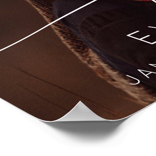 Poster Célébration de la vie Script Funeral Photo | Noir (Coin)