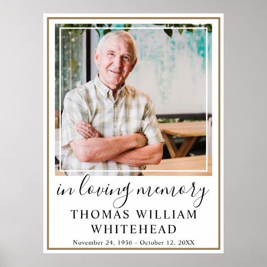 Poster Célébration de la vie simple cadre photo en or (Devant)