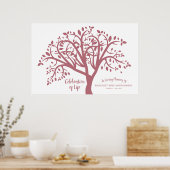 Poster Célébration de l'arbre de vie Moderne rose script (Cuisine)