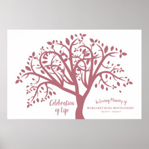 Poster Célébration de l'arbre de vie Moderne Rose Script