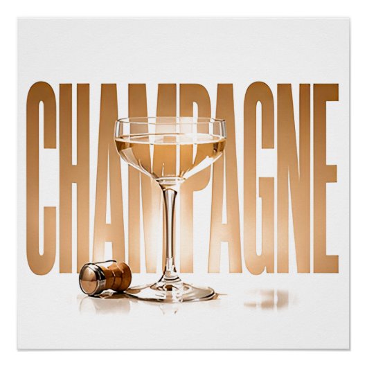 Poster Célébration de luxe Champagne Éditorial Style Grap (Devant)