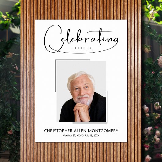 Poster Célébration de photo de souvenir de funérailles de