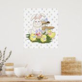 Poster Célébration de printemps de lapin et de poussins (Cuisine)