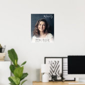 Poster Célébration de vie funéraire en mémoire avec photo (Bureau à domicile)